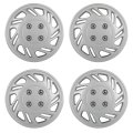 Silver Universal Hubcaps 14 In Wheel Covers Corrosion Free Sturdy Abs Full Lug Skin For Acura Chevrolet Dodge Ford Honda 