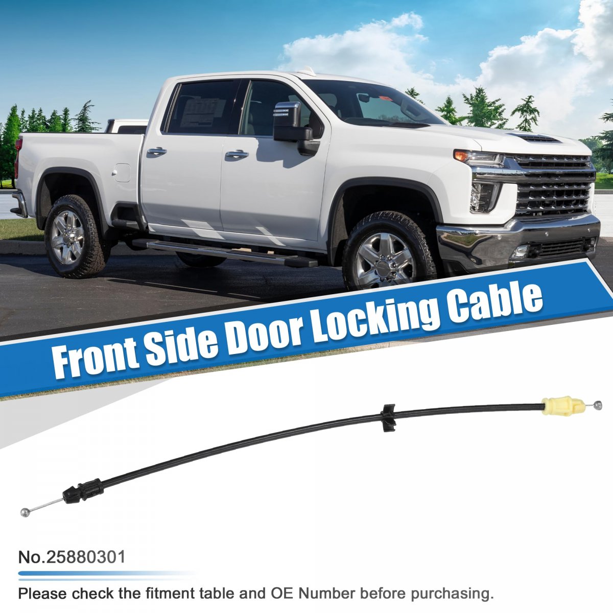 Front Side Door Locking Cable For Chevrolet Silverado Gmc Sierra Latch Replace 25880301 17 13 In