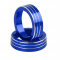X Autohaux 3pcs Blue Aluminum Alloy Audio Volume Ac Climate Control Ring Knob Covers Trim For Vw Volkswagen Mk7 Golf Gti 2015