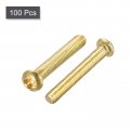 Uxcell Brass Machine Screws M3x20mm Phillips Pan Head Fastener Bolts For Furniture Office Equipment Electronics 100pcs