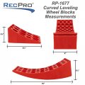 Recpro Rv Camper Leveling Kit With Curved Levelers And Wheel Chocks 2 Pack