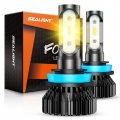 H11 H16 H8 Led Fog Light Bulbs Yellow 14000lm 3000k Amber 12 Csp Chips Plug And Play Pack Of 2 