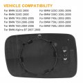 X Autohaux Mirror Glass Heated With Backing Plate Passenger Side Right Rear View For Bmw 745i 750i