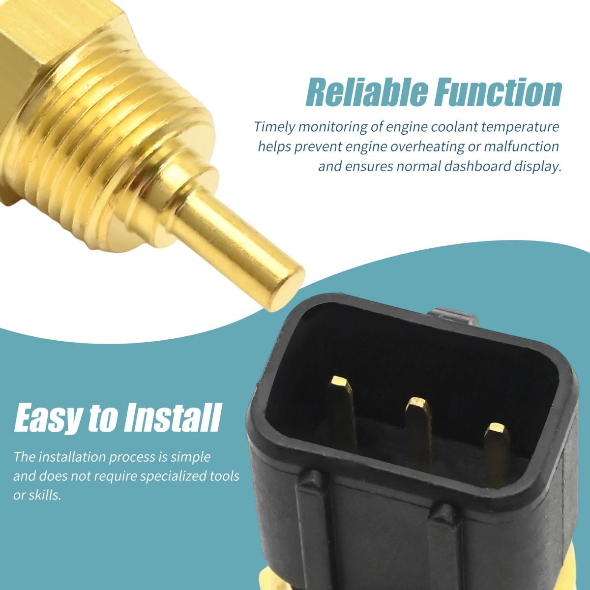 Hoypeyfiy 39220-38030 Water Temperature Sensor Assembly Replacement For Kiate Rio Rondo For Hyundai Accent Elantra Genesis