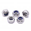 M4 0 7 Nylon Insert Hex Lock Nuts 304 Stainless Steel 18 8 Locknut Bright Finish Din985 100 Pieces 