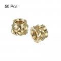 Uxcell Knurled Insert Nuts 50pcs M4x10mm Lx5 5mm Od 3d Printing Brass Threadeds Heat Set Insert Embedment