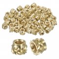 Uxcell Knurled Insert Nuts 50pcs M4x10mm Lx5 5mm Od 3d Printing Brass Threadeds Heat Set Insert Embedment