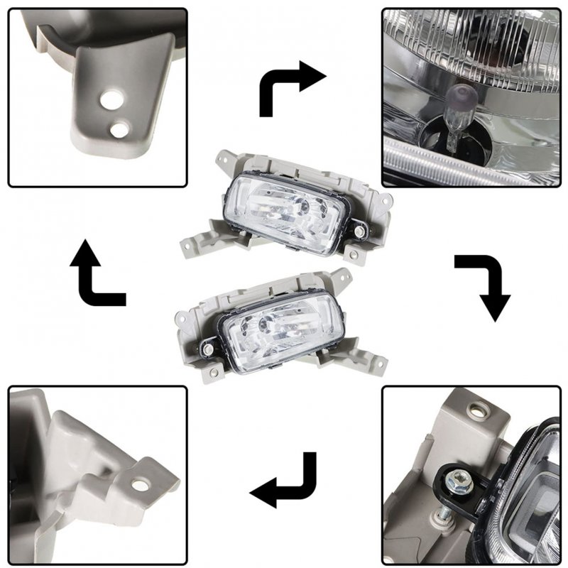 Front Driving Fog Light Assembly With Bulbs Bezel Set For 2014 2015 Sorento 2 Pack Halogen Chrome Housing And Clear Lens