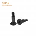 Uxcell 10 X 5 8 Sheet Metal Screws 50pcs Black Oxide 410 Stainless Steel Flat Head Phillips Drive Self Drilling