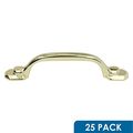 25 Pack Rok Hardware 3 76mm Hole Centers Hexa Style Brass Pull Handle 4-1 8 105mm Overall Length 