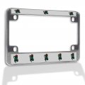 Fastasticdeals Metal Insert Bike License Plate Frame Alien Golfer Weatherproof Motorcycle Accessories Chrome 4 Holes Solid 