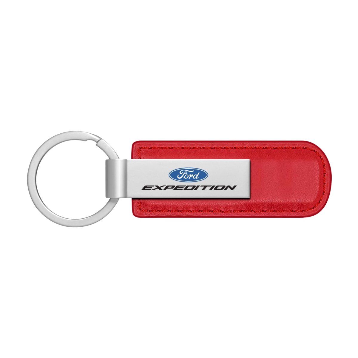 Ford Expedition Red Pu Leather Strap Silver Metal Bar Key Chain Official Licensed 3 75 In X 1 Model 301