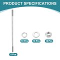 5pcs Double Ended Stud Screws M8x200mm 304 Stainless Steel Dual Threaded Rod Bolts With Nuts And Flat Lock Washers End Screw