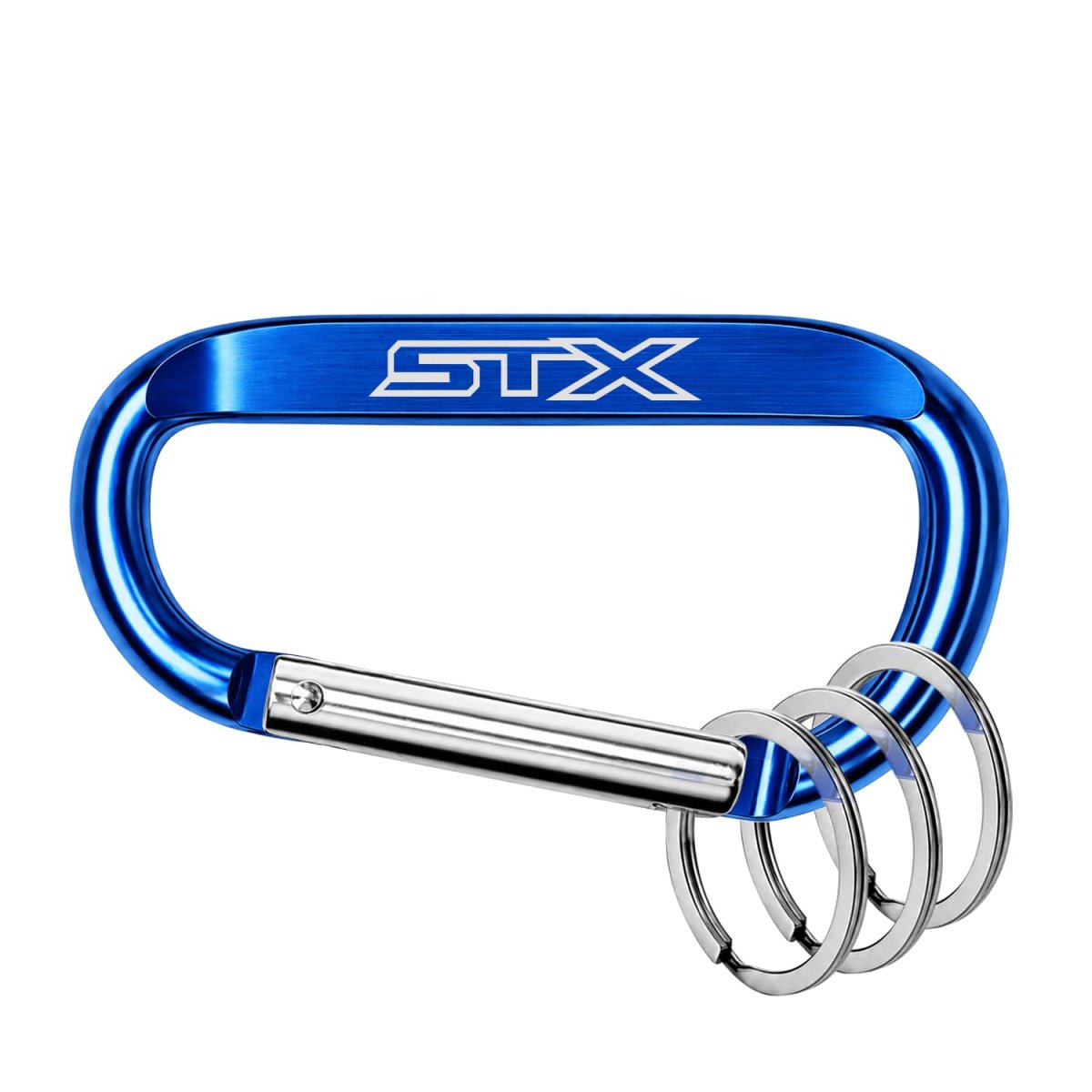 Ipick Image Officially Licensed Ford F-150 Stx Laser-etched Blue Metal Carabiner Keychain With Split Key Rings
