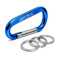 Ipick Image Officially Licensed Ford F-150 Stx Laser-etched Blue Metal Carabiner Keychain With Split Key Rings 