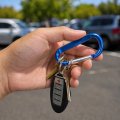 Ipick Image Officially Licensed Ford F-150 Stx Laser-etched Blue Metal Carabiner Keychain With Split Key Rings