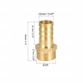 Uxcell Brass Hose Barb Fitting Connector 12mm X G3 8 Male Pipe Adapter 5pcs