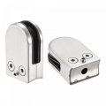 304 Stainless Steel Glass Clamp 4pcs Clip Curved Back Round Bracket For Thickness 10-12mm Balustrade Staircase Handrail Holder 