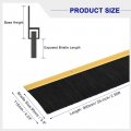 Uxcell 2pcs Door Brush Bottom Sweep H-shape Aluminum Alloy Base With 3 5-inch Pp For Home Industrial 35-inch L Golden