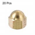 Uxcell Hex Cap Nuts 20pcs M4 Dome Brass Hexagon Decorative Nut For Screws Bolts Tone