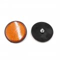 Uxcell 15 Pcs 55mm Dia Orange Black Plastic Round Reflective Reflector For Motorbike