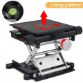 Lab Lift Stand Table Black Aluminum Automatic Leveling Rotatable Scientificing Platform Durable Stable Jack Lift For Physics