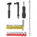 Uxcell Flexible Drill Bit Extension Kits 24pcs Screwdriver Set 1 4 Hex Shank Screw Driver Kit Handle Tools With 300mm Shaft