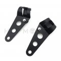 Httmt Mt299-005-bk Black Side Mount Headlight Brackets Clamps Compatible With 28mm-38mm Fork Tubes