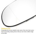Car Rearview Left Driver Side Mirror Glass Replacement W Backing Plate Aspherical Heated White For Mercedes A Class W168 Clk