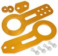 Universal 8mm Anodized Gold Cnc Aluminum 2 Piece Set Front And Rear Tow Hook Kit 