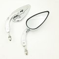 Xkh- Chromed Aluminum Teardrop Shape Skull Zombie Emblem Mirrors Compatible With Sportster Dyna Touring Wide Glide Efi Fxdwgi