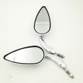 Xkh- Chromed Aluminum Teardrop Shape Skull Zombie Emblem Mirrors Compatible With Sportster Dyna Touring Wide Glide Efi Fxdwgi