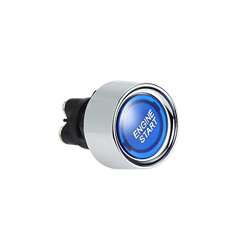 ON momentary switch Jtron Dc 12v 50a Blue Light Push Start Ignition Switch for Racing Sport OFF- 