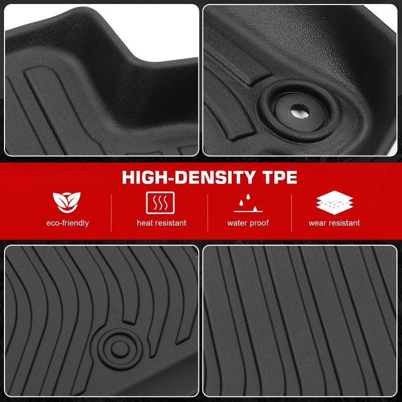 All Weather 3d Tpe Floor Mats For 2022 2026 Hyundai Santa Cruz Waterproof Anti Slip Full Set Car Interior Accessories Black