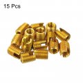 Uxcell Self Tapping Threaded Inserts 15pcs Inner M5-0 8 Outer M8x10 Carbon Steel Slotted Thread Repair Nuts