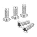 M6-1 X 18mm Flat Head Torx Anti Theft Machine Screws 25 Pcs 304 Stainless Steel Drive Countersunk Full Thread Silver 