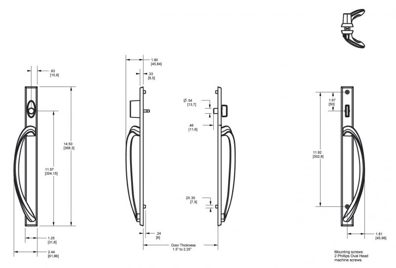 Rockwell Laguna Contemporary Keyed Entry Sliding Patio Door Handleset In Tuscan Bronze Finish