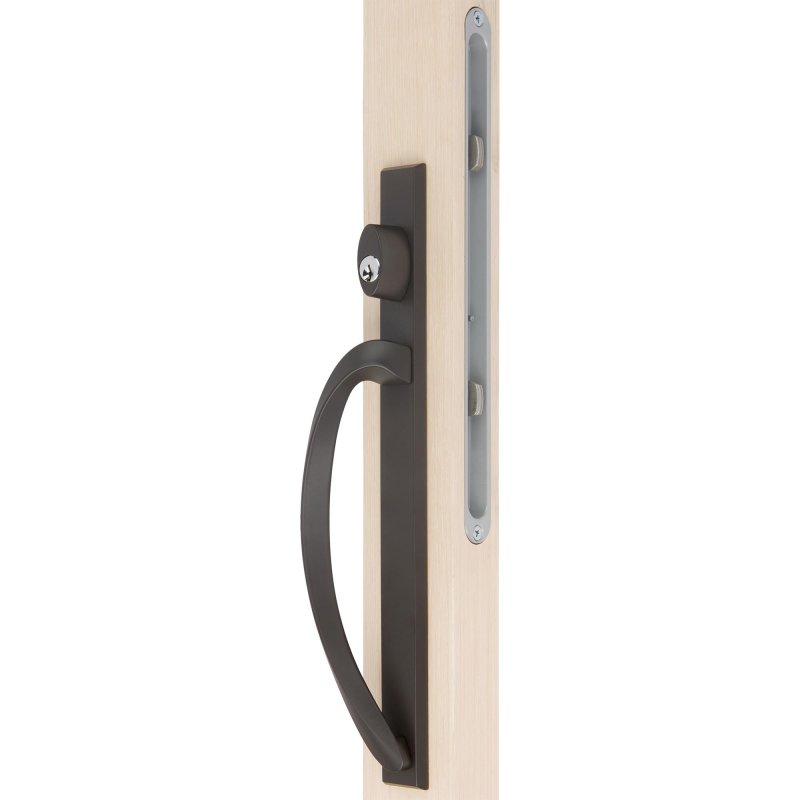 Rockwell Laguna Contemporary Keyed Entry Sliding Patio Door Handleset In Tuscan Bronze Finish