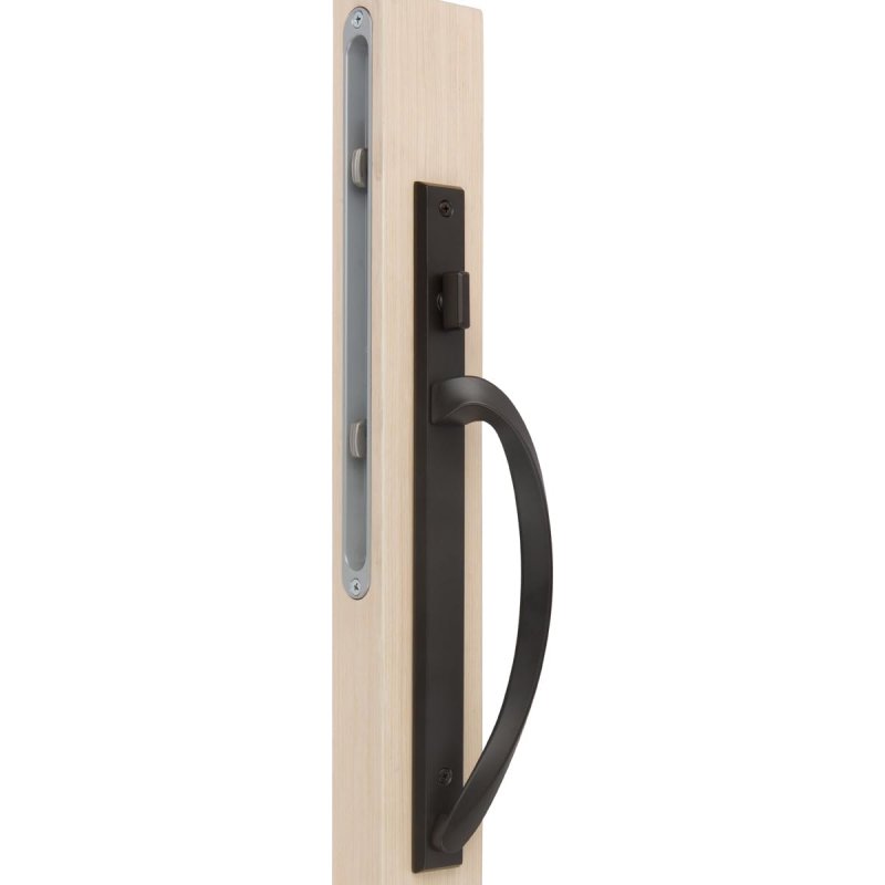 Rockwell Laguna Contemporary Keyed Entry Sliding Patio Door Handleset In Tuscan Bronze Finish