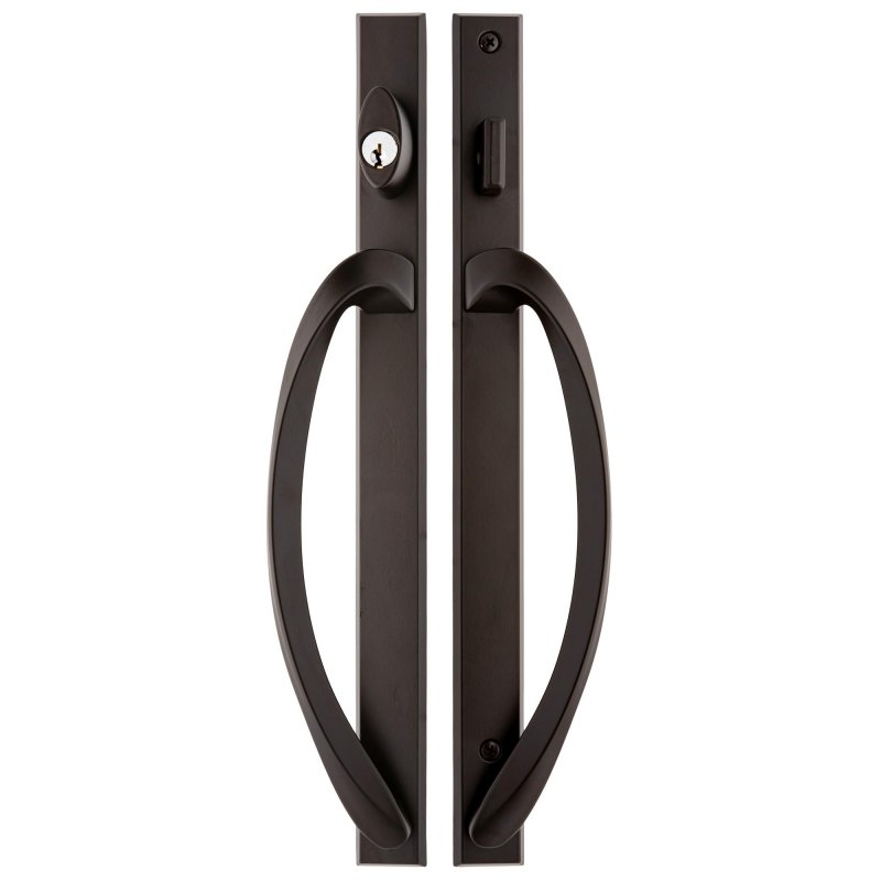 Rockwell Laguna Contemporary Keyed Entry Sliding Patio Door Handleset In Tuscan Bronze Finish