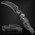 Valhalla Skull Pocket Knife Folding With 3d Hollowed-out Edc For Men Outdoor Camping Hiking Hunting 