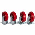 6 X 2 Swivel Caster Kingpinless Polymer Wheel Precision Bearing Rigid 1400 Lbs Each Tool Box 