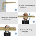 Uxcell Gate Roller Guide Adjustable 3 Sliding Nylon With L-shape Bracket Support Assembly For Rolling Black