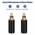 Uxcell Gate Roller Guide Adjustable 3 Sliding Nylon With L-shape Bracket Support Assembly For Rolling Black