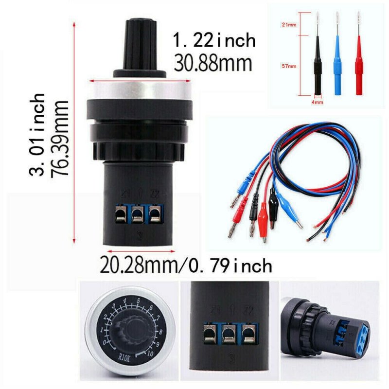 3 Sets Auto Signal Simulator Repair Tester Analog Adjustable Resistor Sensor Diagnose