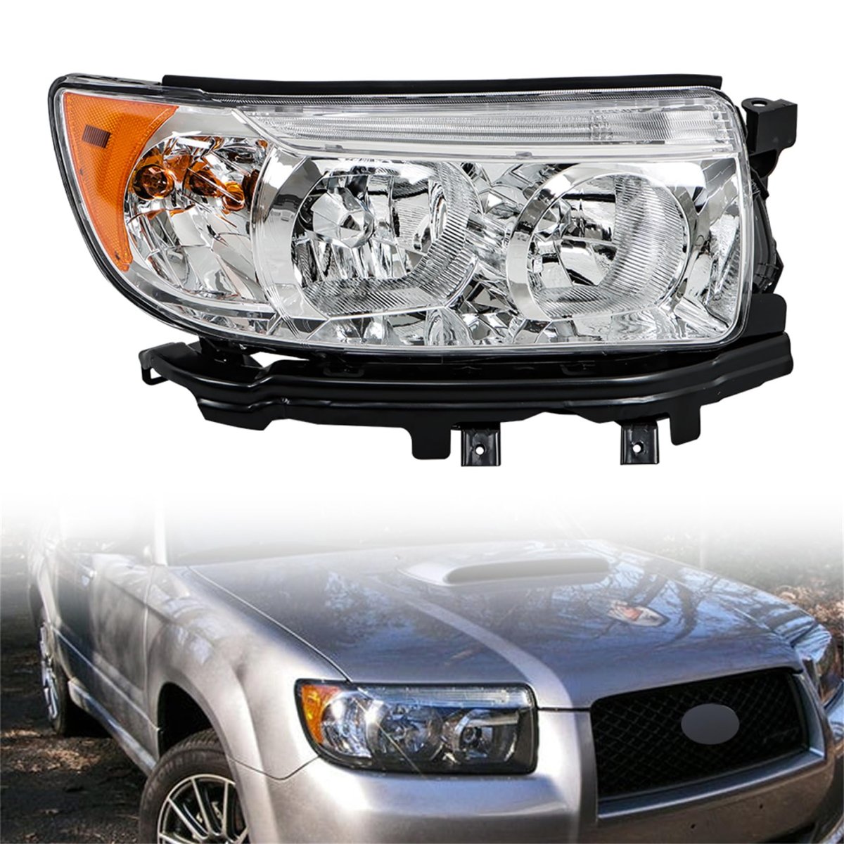 Headlight Assembly Replacement Forester 2006 2007 2008 Headlamp Chrome Housing Right Side For 84001sa461