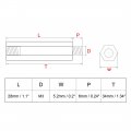 Uxcell 20pcs M3 28 6mm Female Male Thread Brass Hex Standoff Spacer Screws Pcb Pillar