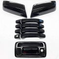 Ghxsport Ultra Finish Glossy-black Series Combo Mirror Handle Tailgate For 2014-2019 Chevrolet Silverado Gmc Siera 1500 2500 
