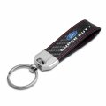Ipick Image Made For Ford Super-duty Real Black Carbon Fiber Loop Strap Key Chain With Red Stitching