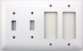 Mulberry Princess Style White 4 Gang Combination Switch Plate 2 Toggle Light Openings Gfi Rocker Opening 